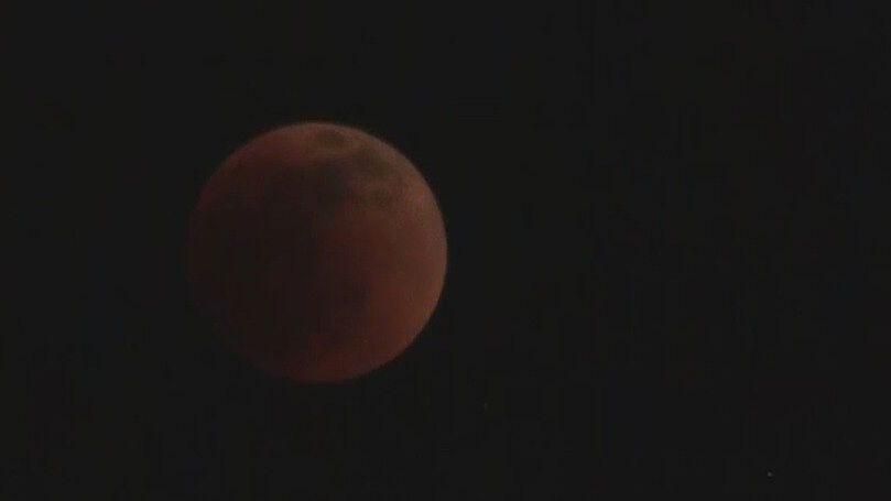 Así alcanzó el eclipse total de luna su punto máximo