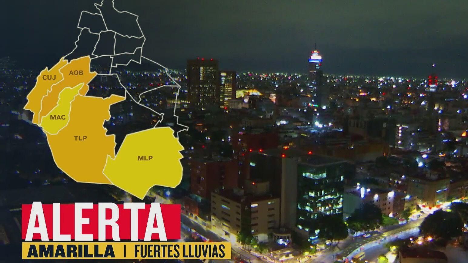 Activan Alerta Amarilla por Lluvias y Granizo este Jueves en CDMX