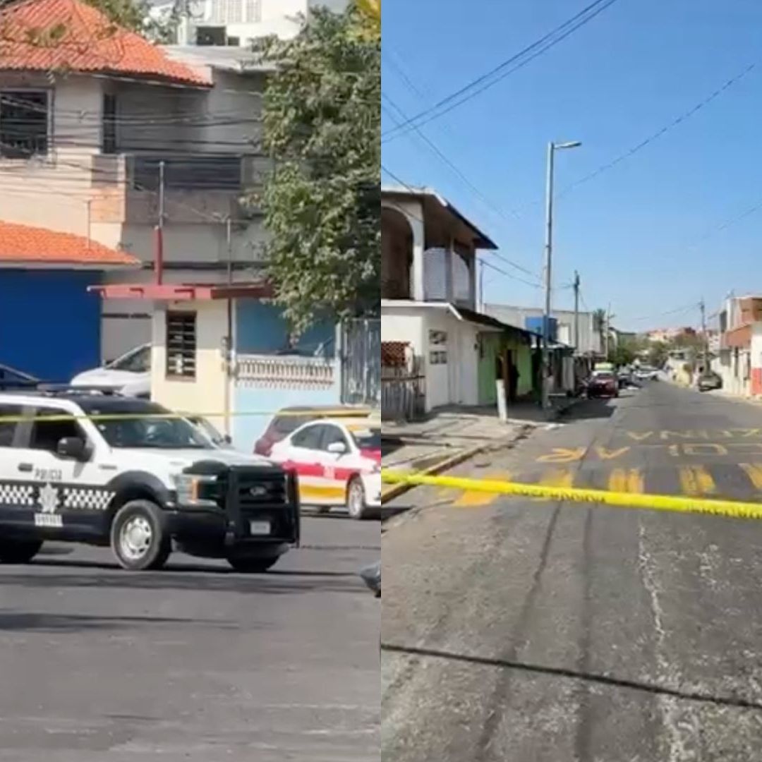 Acordonamiento y movilización policíaca por hombre muerto atropellado en calle de Veracruz