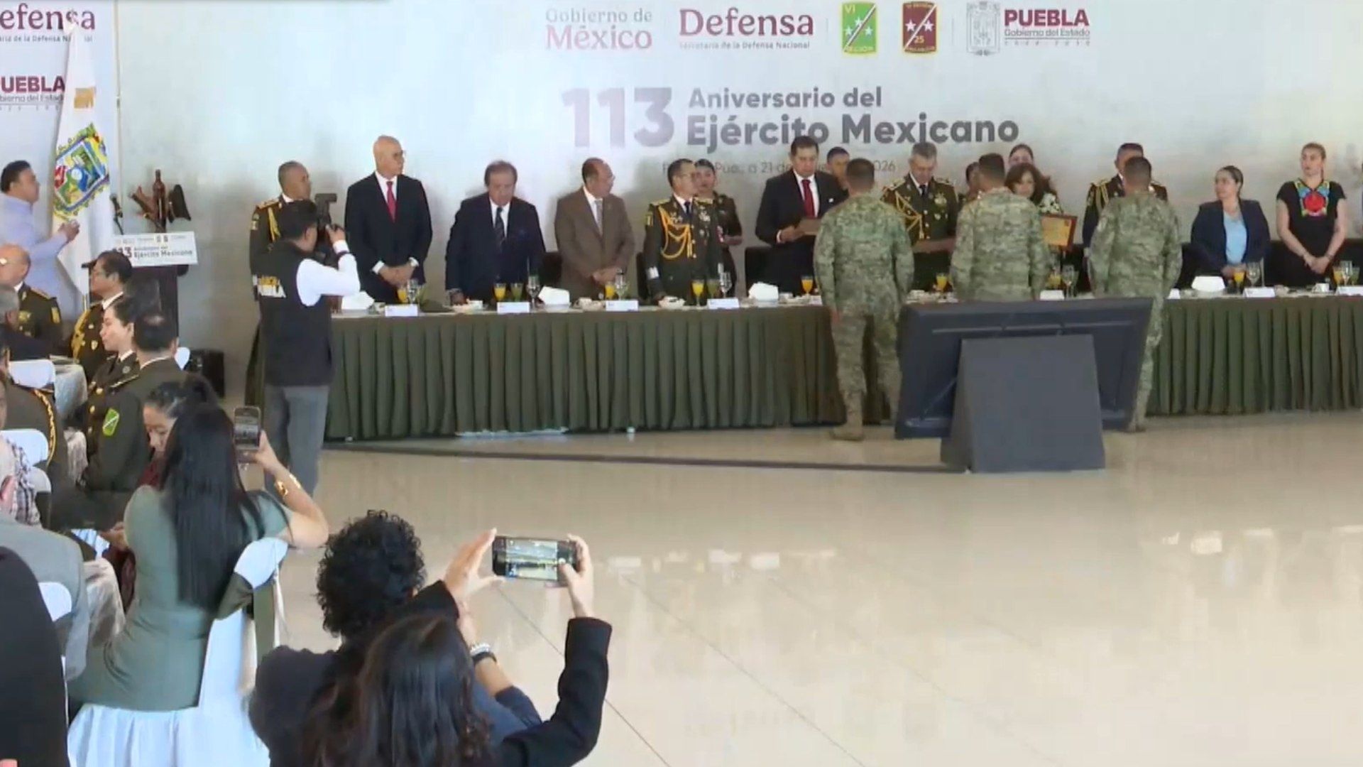 Ceremonia por 113 Aniversario del Ejército Mexicano en XXV Zona Militar de Puebla