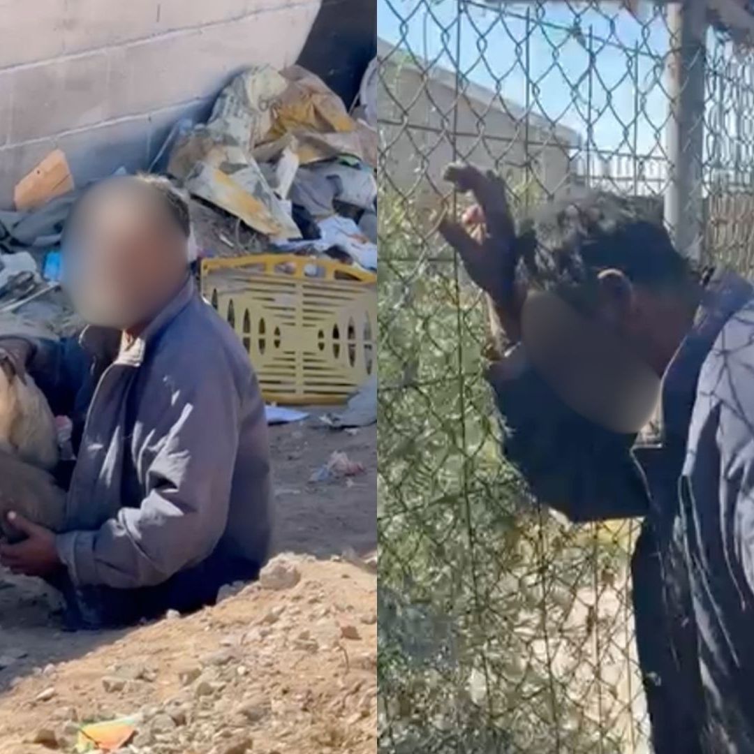 Policías se Llevan Perros de Hombre en Situación de Calle en Mexicali
