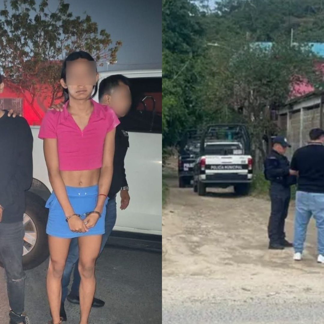 Pareja detenida como presunta autora del homicidio de un hombre en el sur de Veracruz.