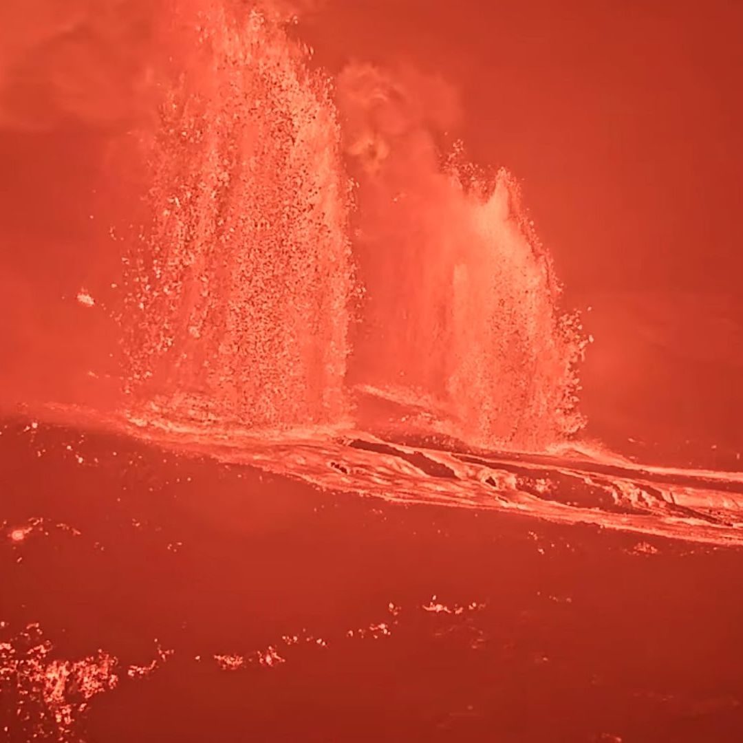 Erupción en el volcán Kilauea el 15 de febrero de 2026. Foto: YouTube USGS