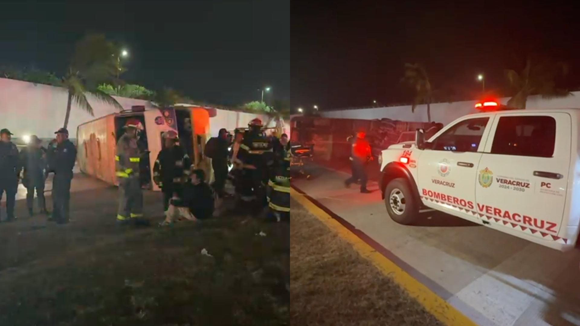 Volcadura Camión de Pasajeros y Deja Varios Heridos en Bulevar Fidel Velázquez Zona Norte Veracruz Entre Ellos una Menor de Edad