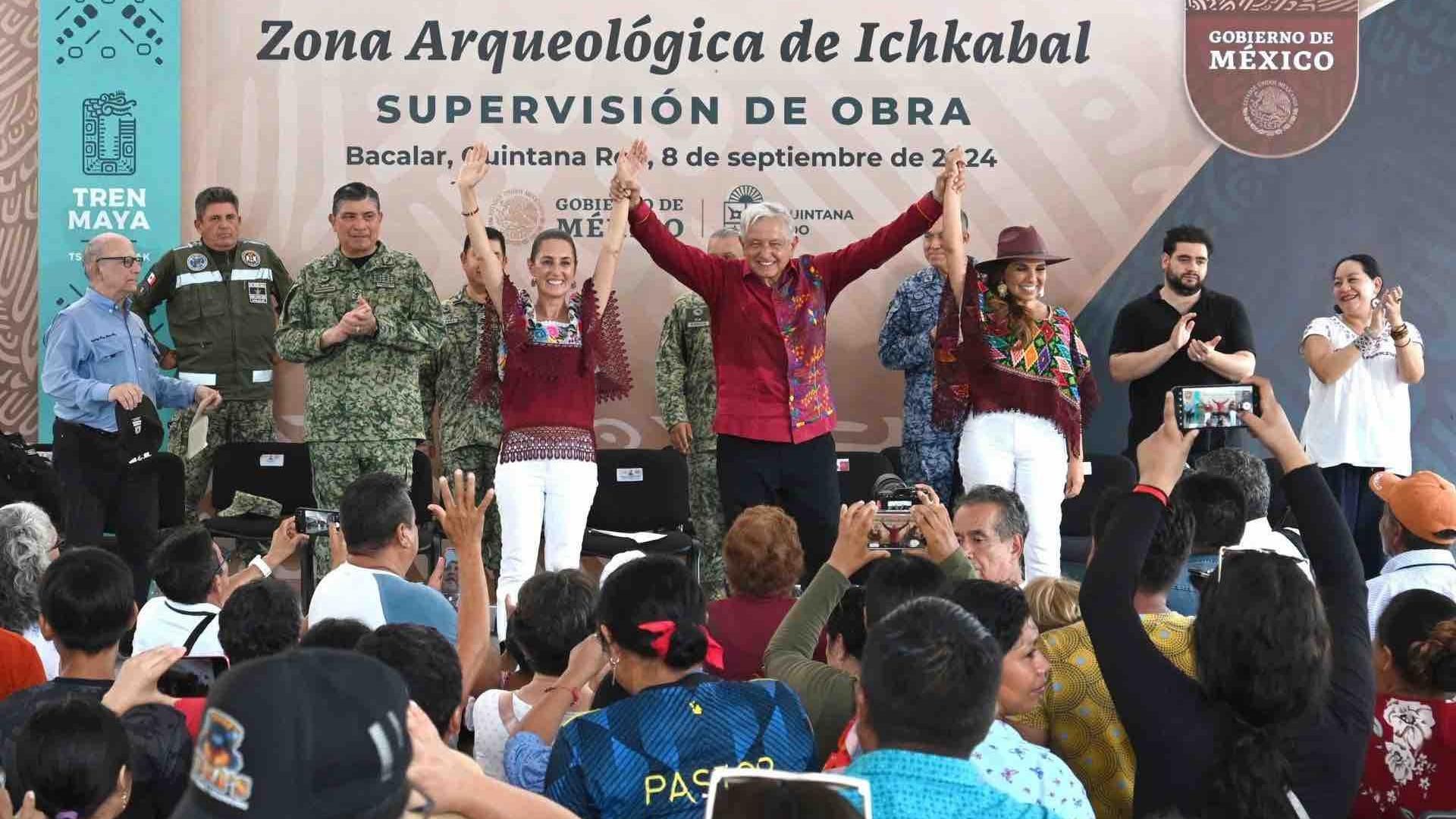 AMLO y Sheinbaum Cierran Gira en Ichkabal; Anuncian Avances del Tren ...