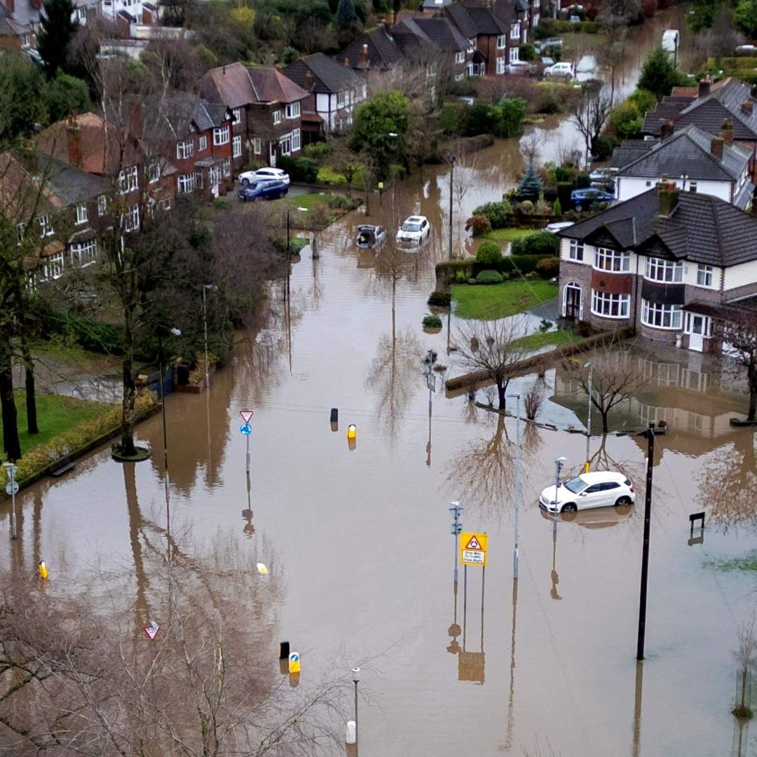 Inundaciones en Manchester, al norte de Reino Unidos