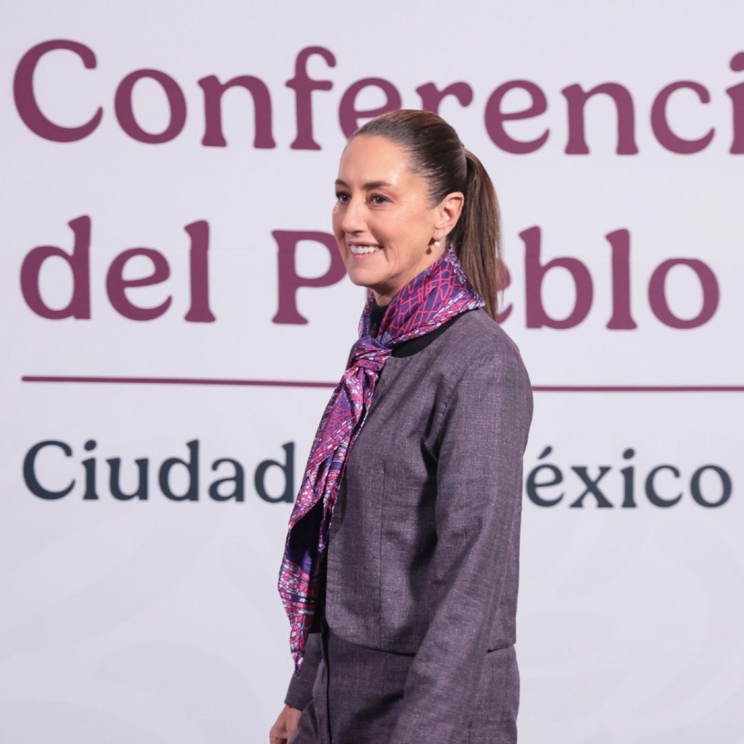 Claudia Sheinbaum, presidenta de México, en la conferencia mañanera de hoy, 7 de enero de 2025. Foto: Presidencia