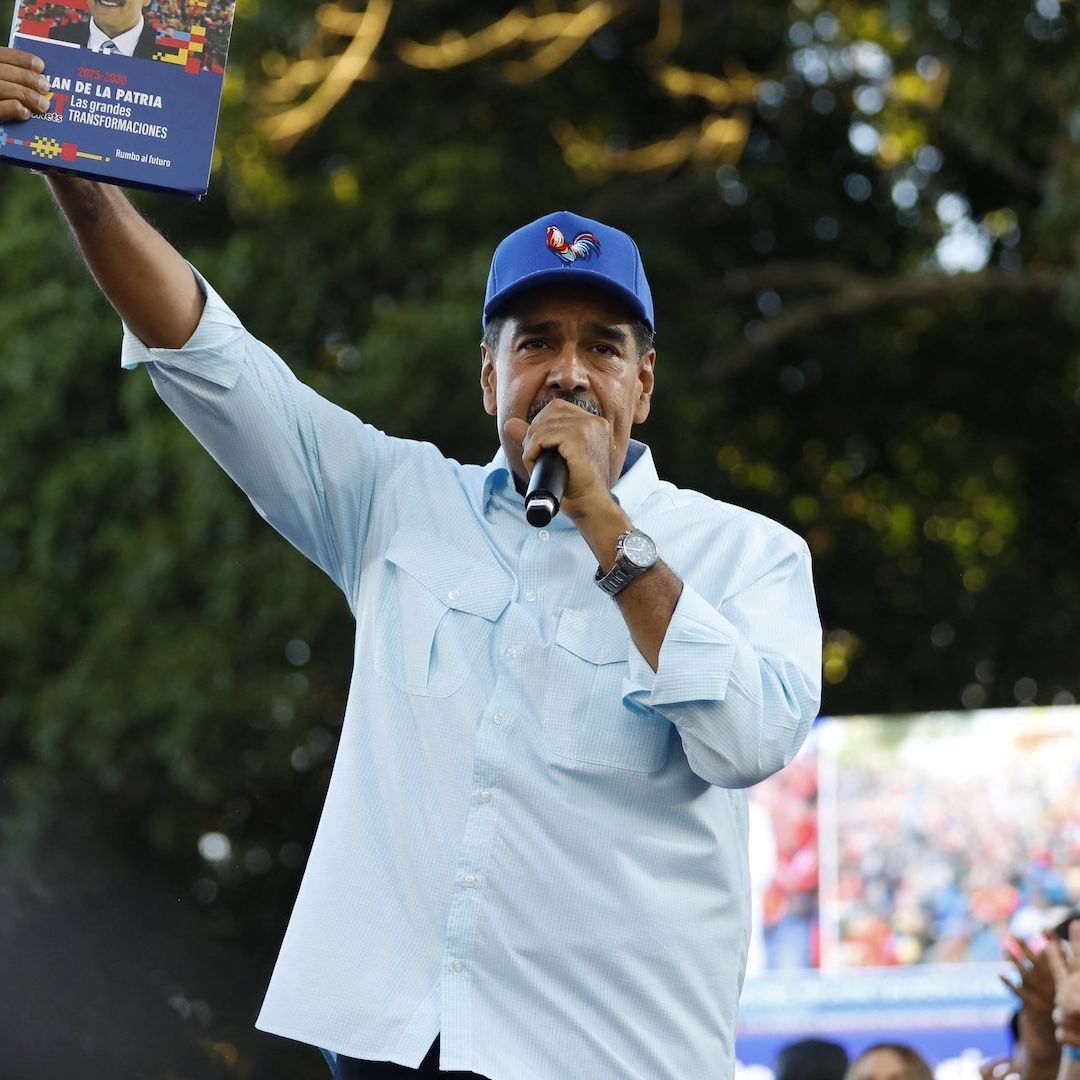 Nicolás Maduro durante un mitin