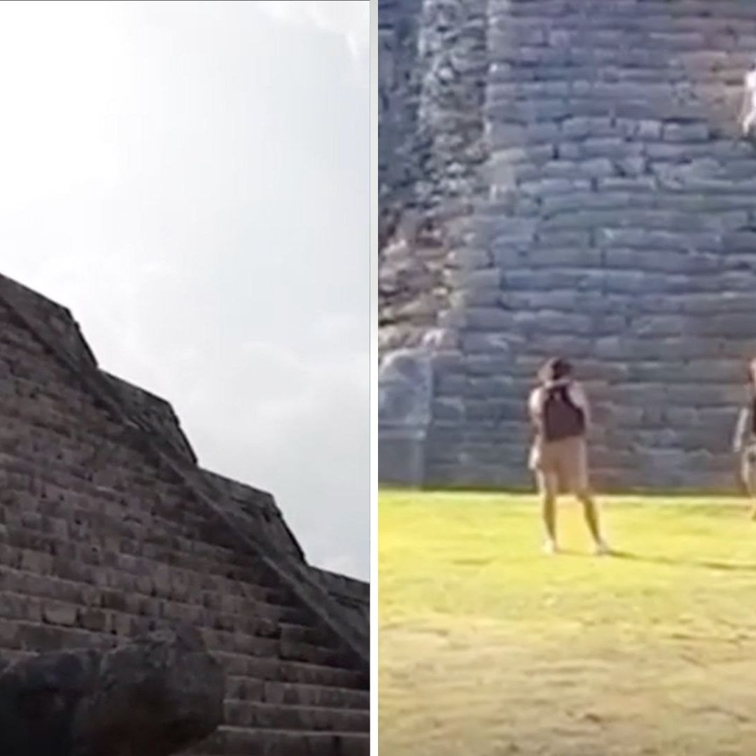 Dos turistas desafían las reglas y escalan la pirámide de Kukulkán en Chichén Itzá | Imagen: Ericka Aguilar