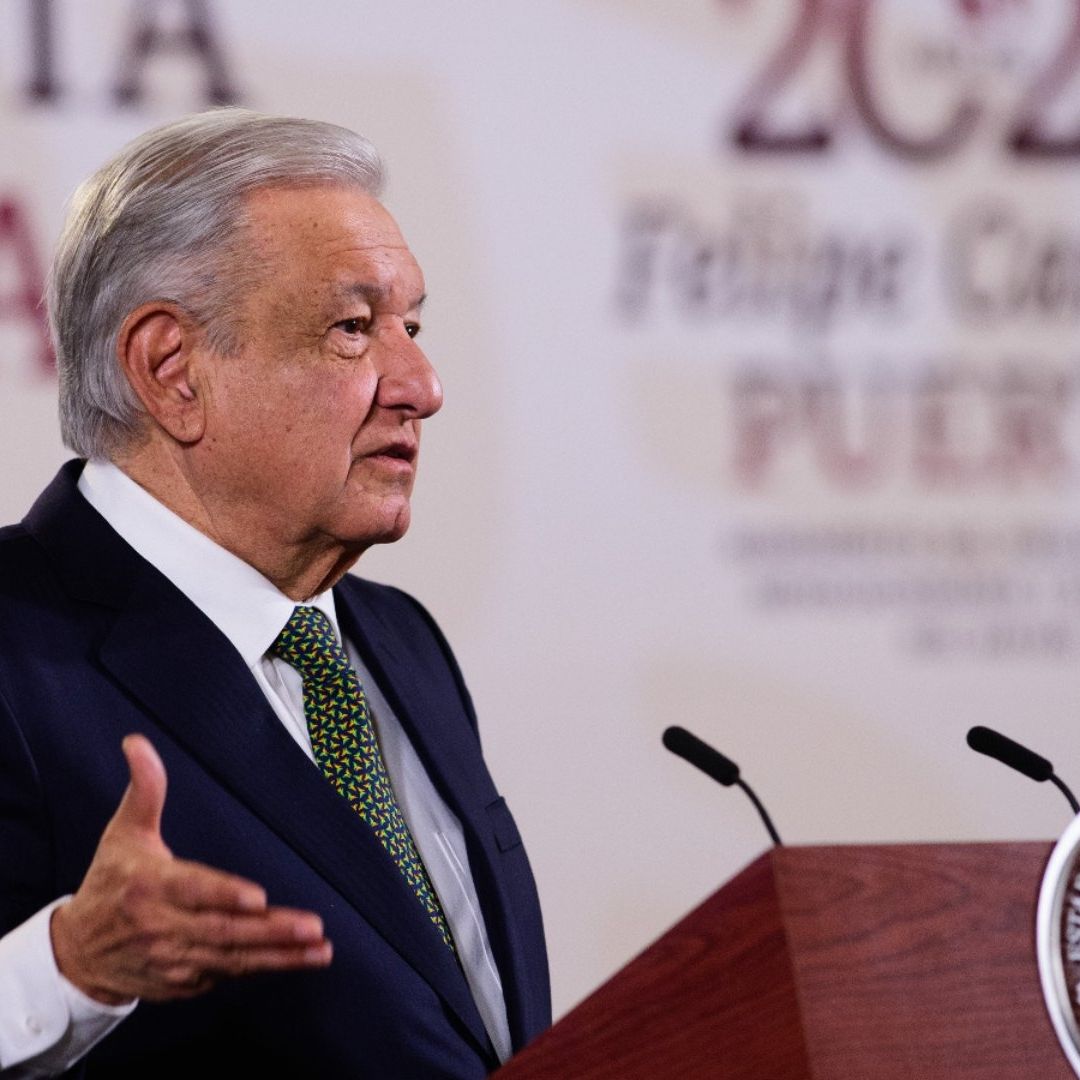 El presidente López Obrador en conferencia mañanera