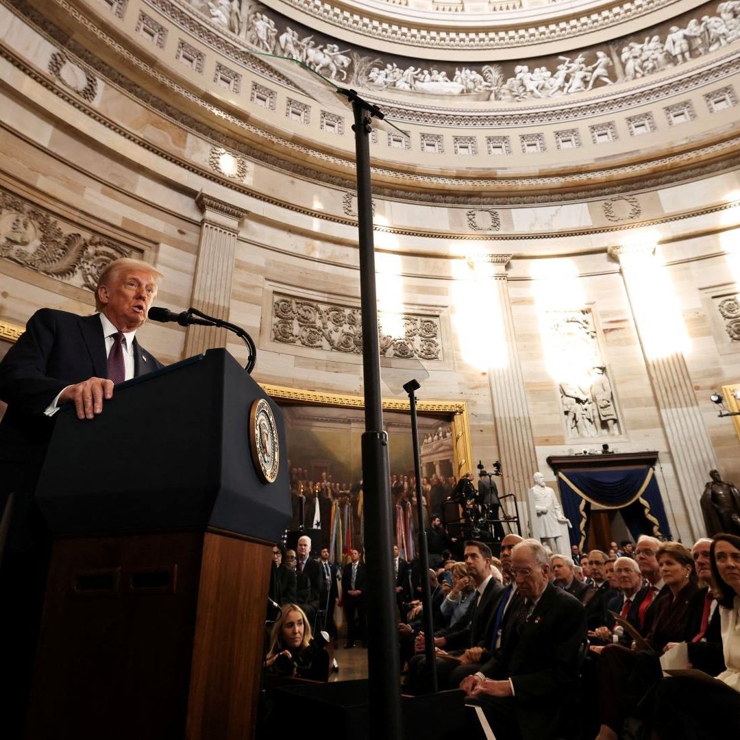 Donald Trump en su primer discurso como presidente de Estados Unidos