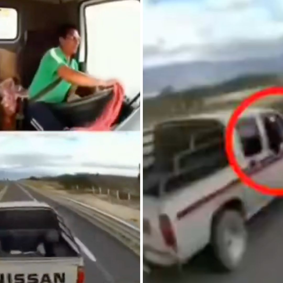 Gracias a una maniobra al volante, chofer de tráiler evade un asalto.