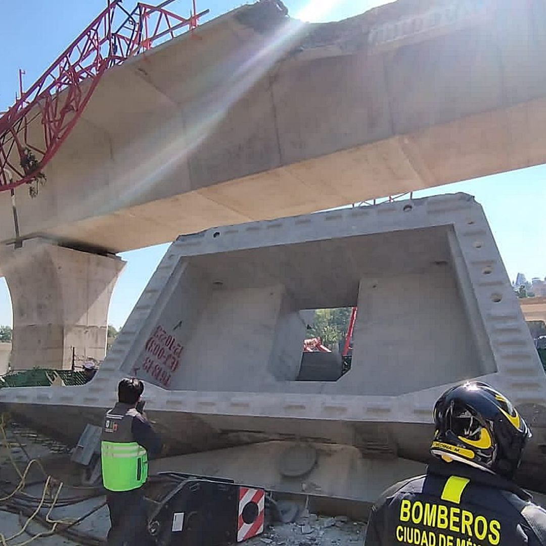 Cae estructura en obras de construcción del Tren Interurbano