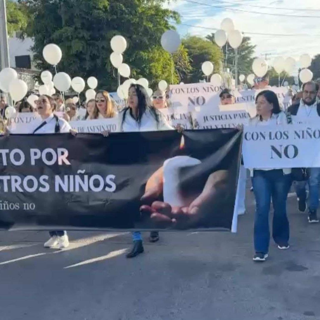 ‘Con los Niños No’ Marchan en Culiacán por Alexander y Gael Menores Asesinados