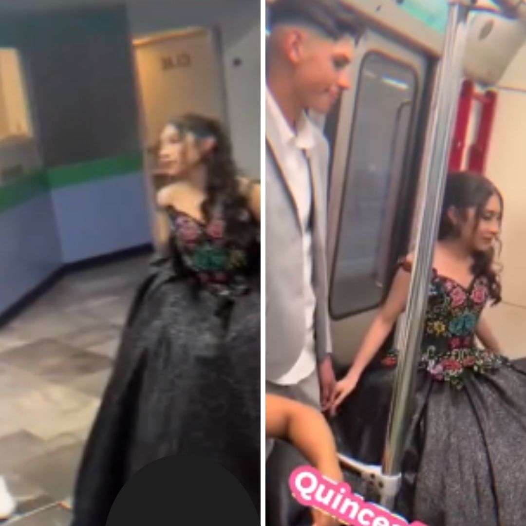 Video: Quinceañera llega en Metro CDMX a Misa