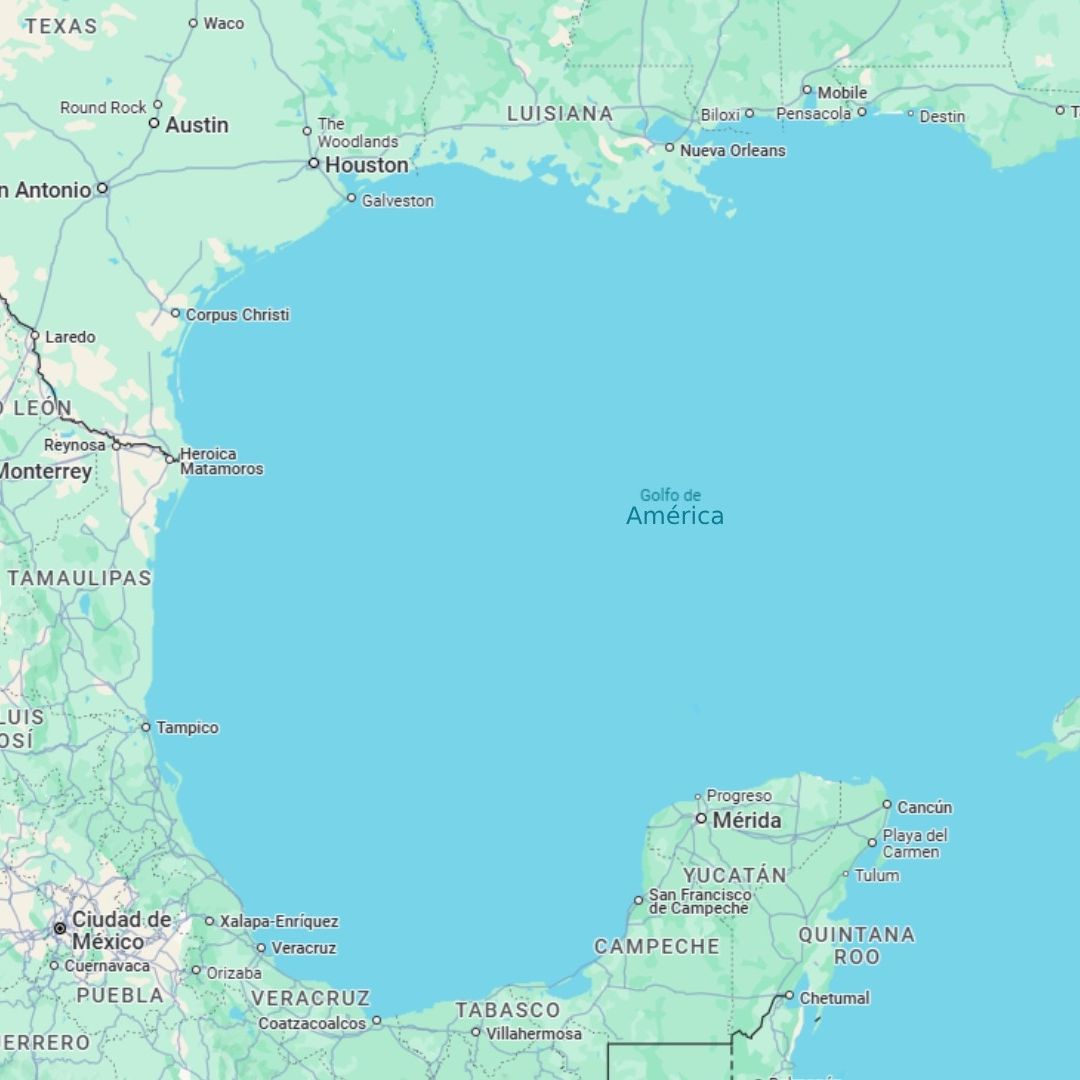 Google Maps realizó el cambio de nombre del Golfo de México por Golfo de América en su plataforma. Así lo puedes ver
