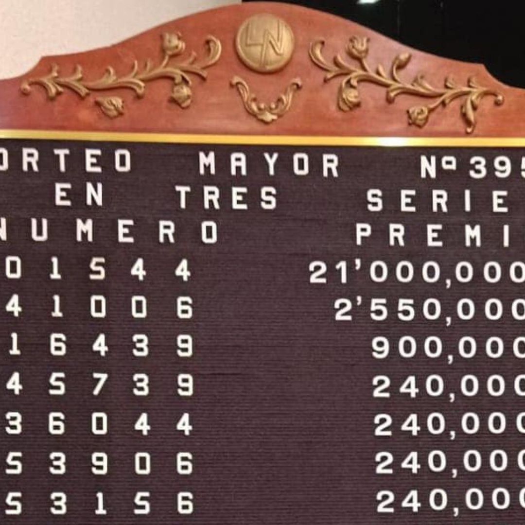 Consulta todos los detalles del número ganador 01544 del Sorteo Mayor 3958 de Lotería Nacional, que se realizó este martes