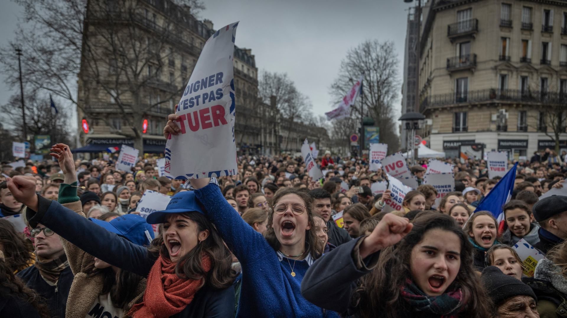 Marcha en París, Francia, en contra del aborto