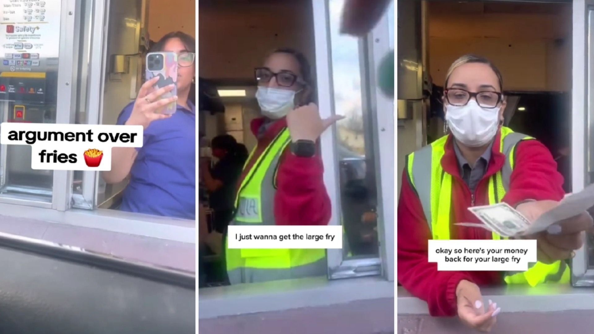 Captan Fuerte Discusión entre Clienta Empleadas de Cadena de Comida Rápida