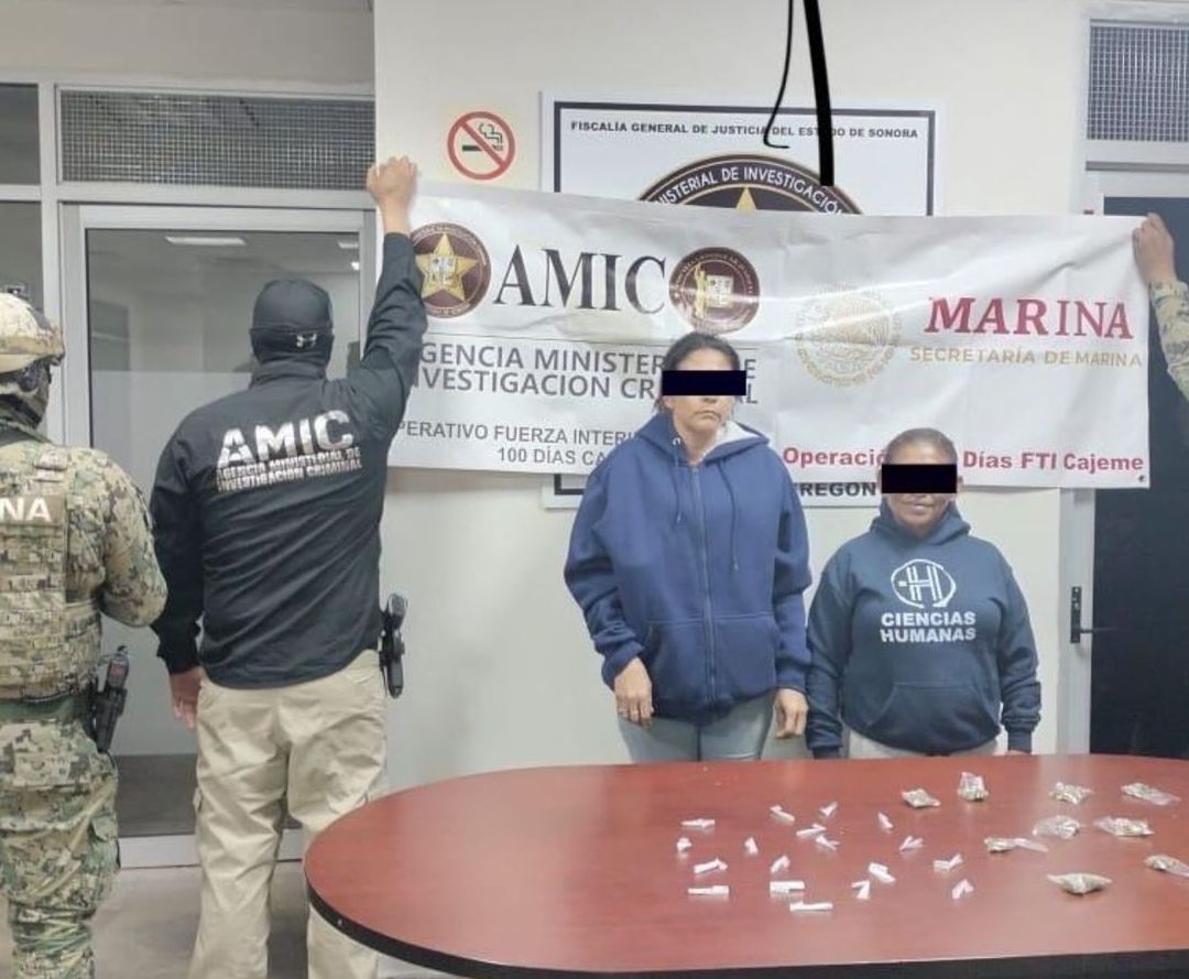 Capturan a Dos Presuntas Distribuidoras de Droga en Cajeme, Sonora