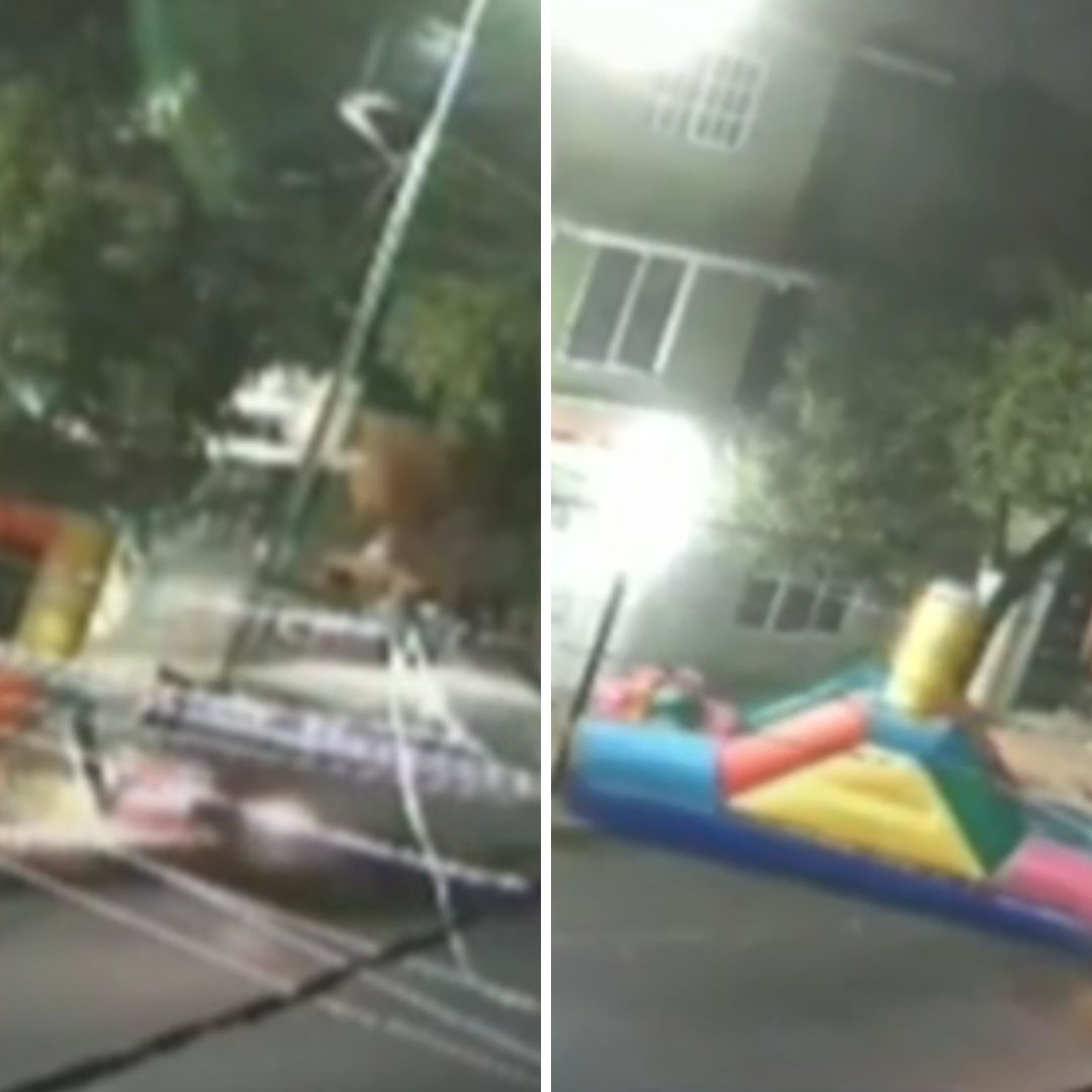 ¡Tragedia! Combi Choca Contra Inflable; Hay Dos Niñas Lesionadas