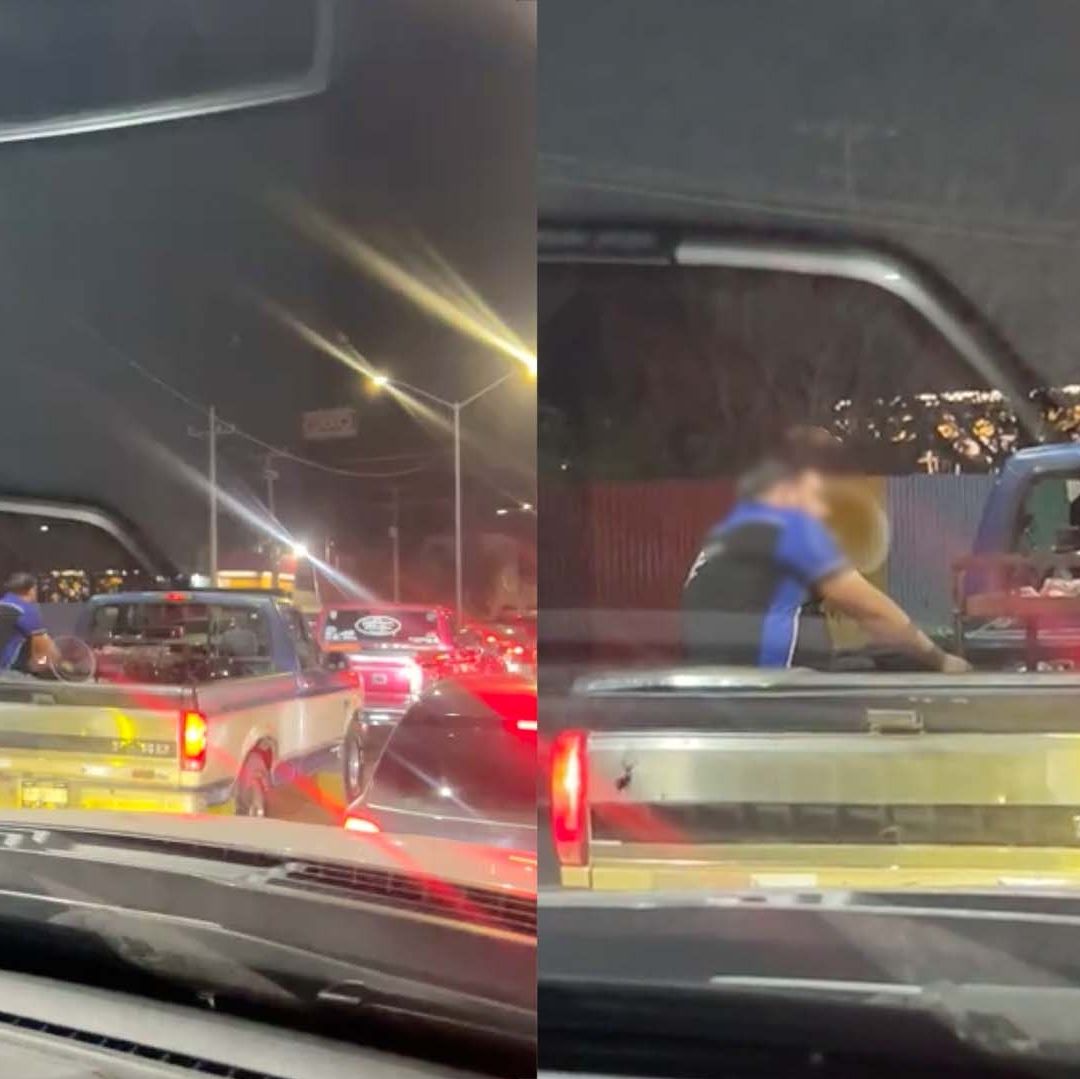 Video: Captan a Hombre Haciendo Carne Asada en Medio del Tráfico en Saltillo