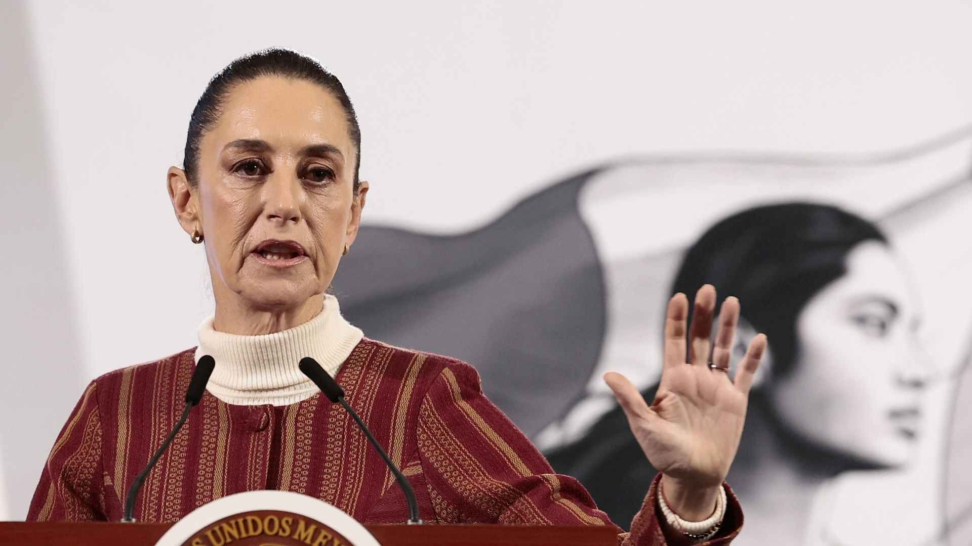 La presidenta Claudia Sheinbaum durante conferencia mañanera
