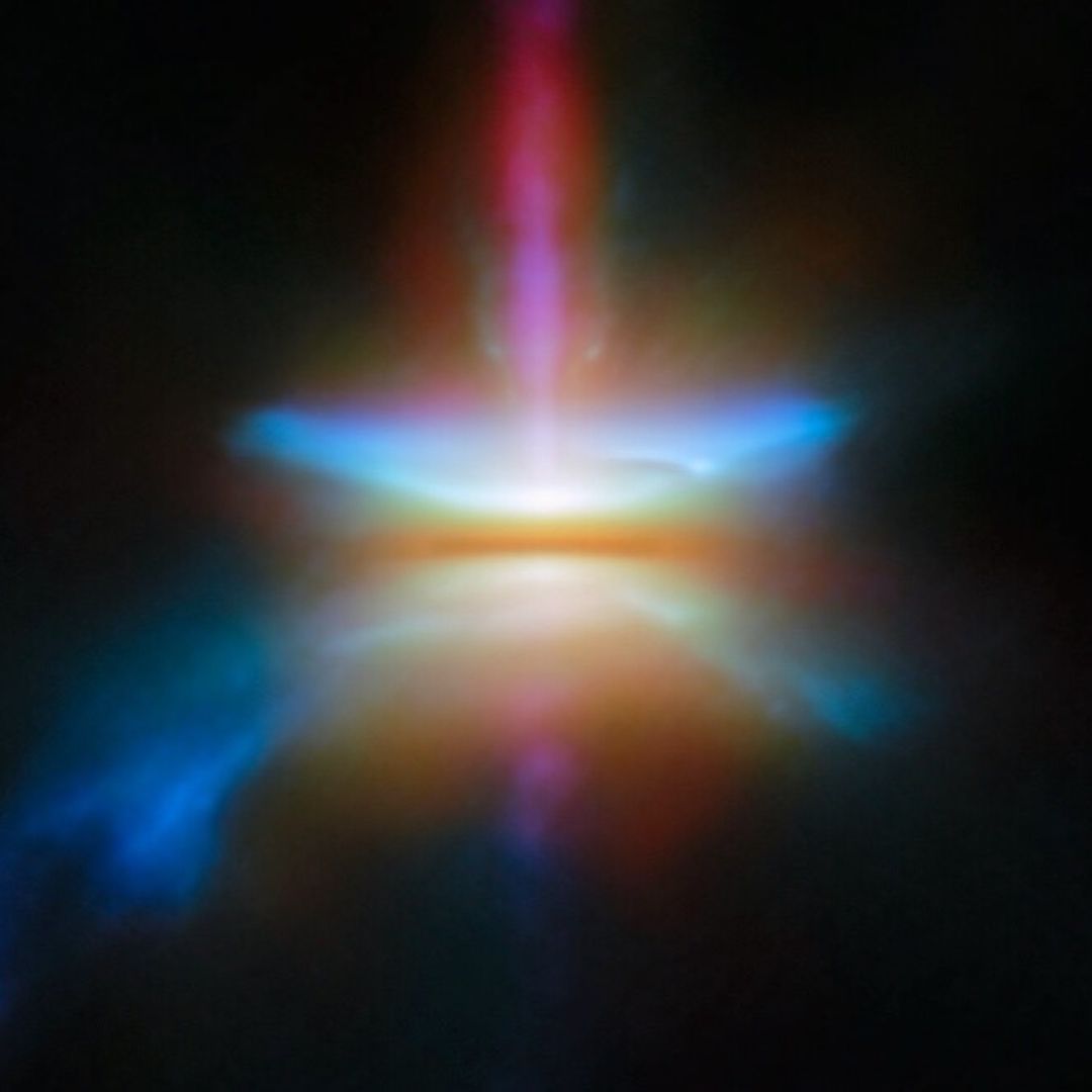 Objeto Herbig-Haro HH 30 fotografiado por el telescopio James Webb