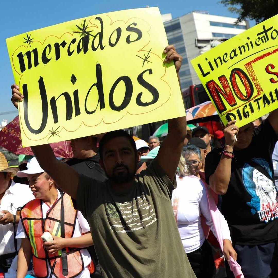 Protesta de locatarios de mercados públicos de CDMX