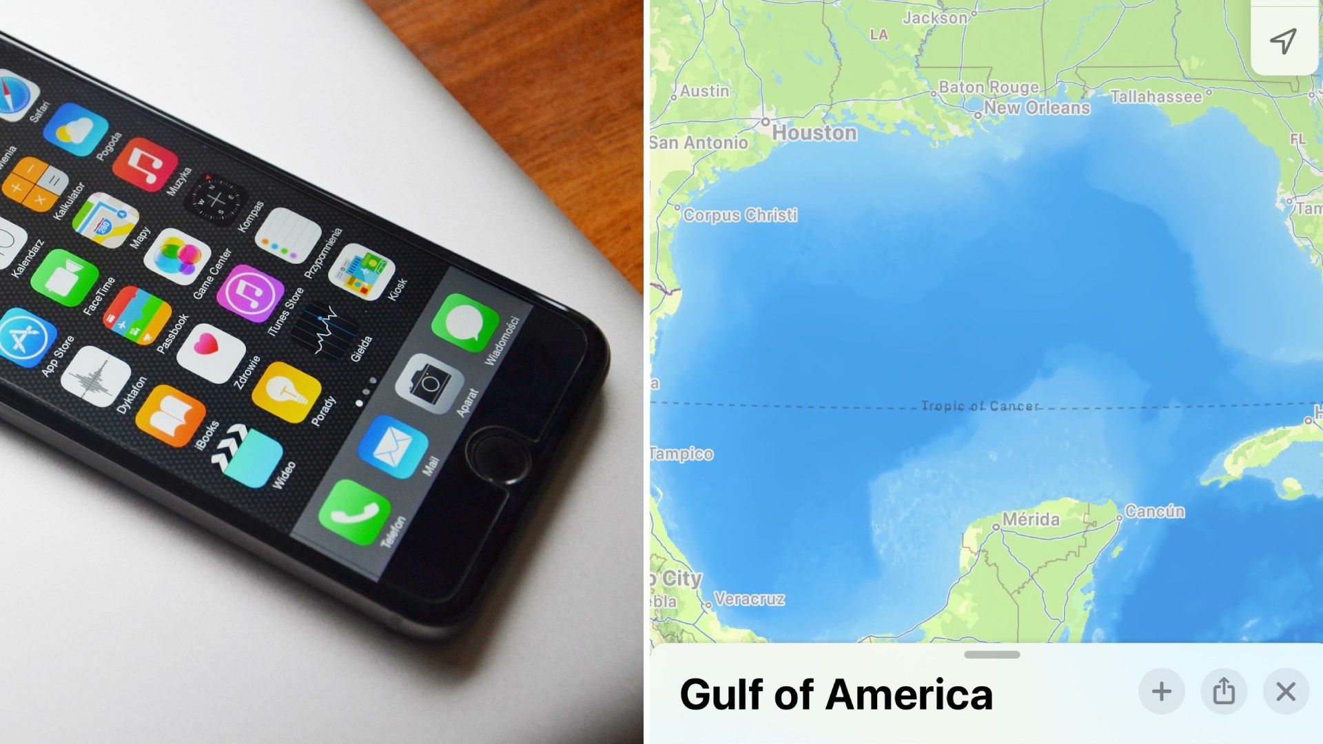 Apple Maps También Cambia el Nombre del Golfo de México a Golfo de América