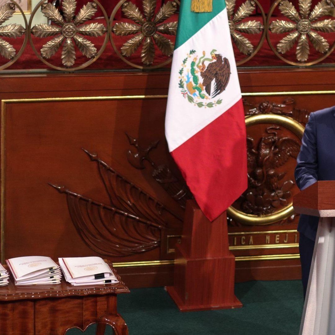 El presidente Andrés Manuel López Obrador en la presentación de las iniciativas de reforma.