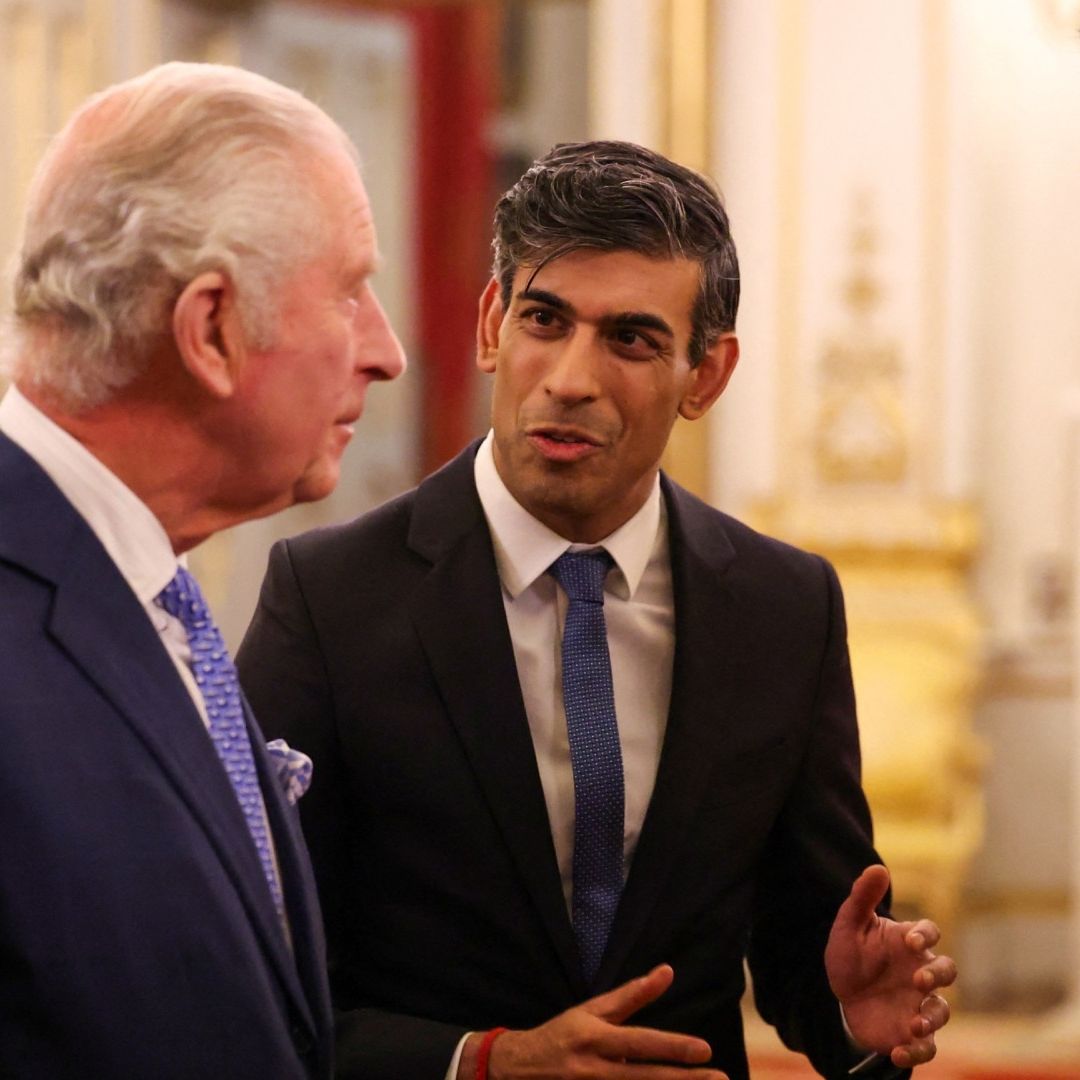 El rey Carlos III y el primer ministro británico, Rishi Sunak