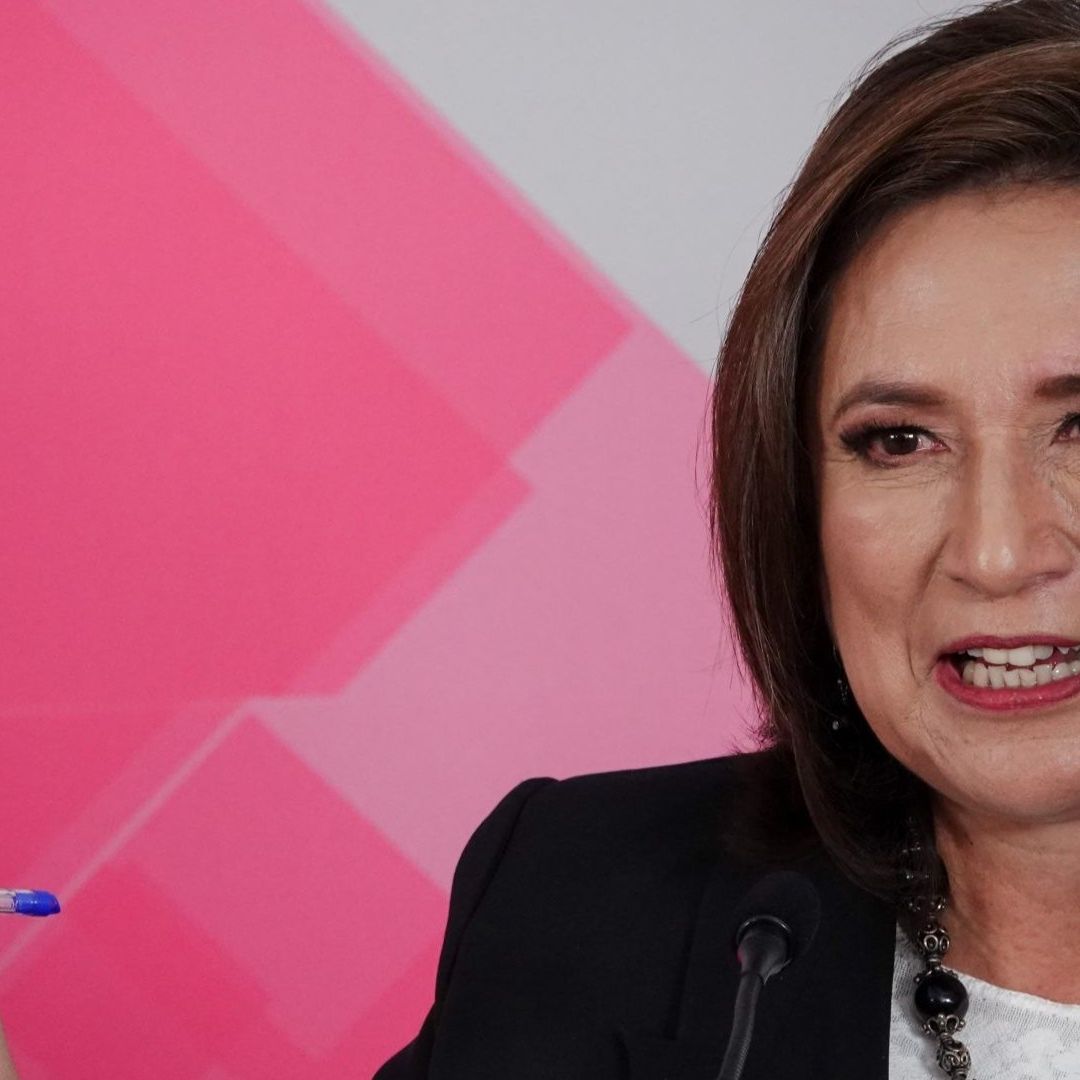 Xóchitl Gálvez en su conferencia matutina.