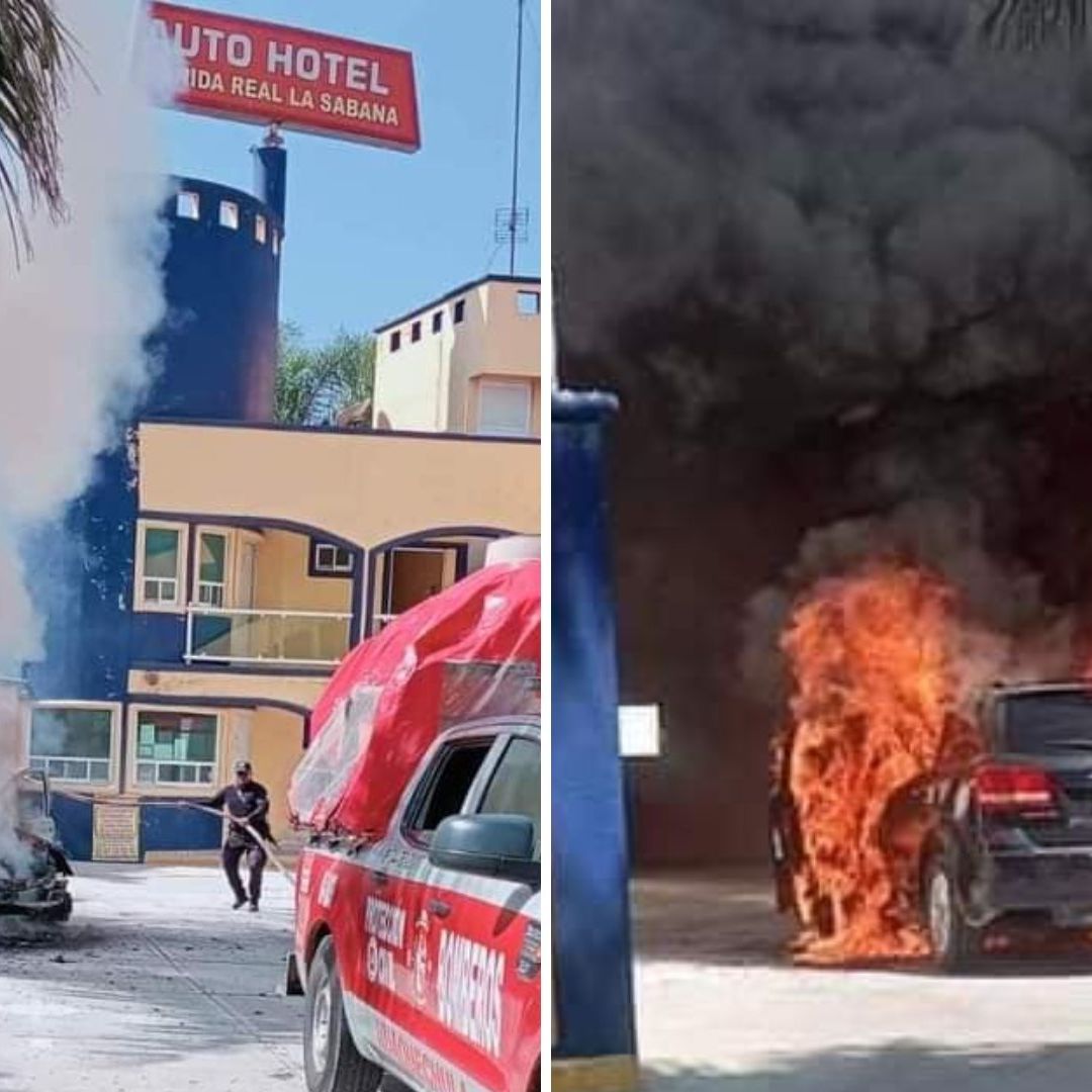 Se Incendia Camioneta al Entrar a Motel en Puebla