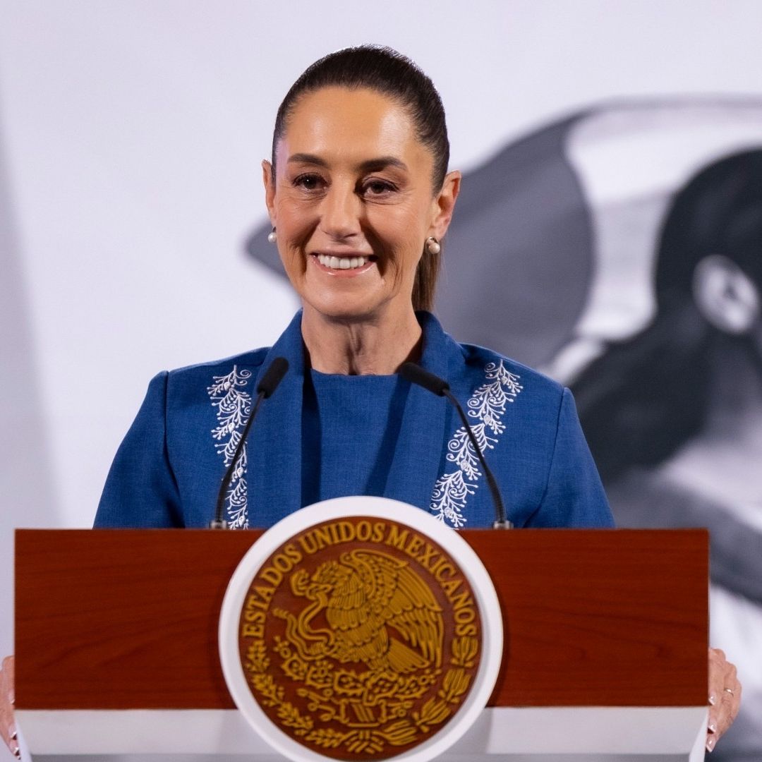 Claudia Sheinbaum en conferencia de prensa de Palacio Nacional