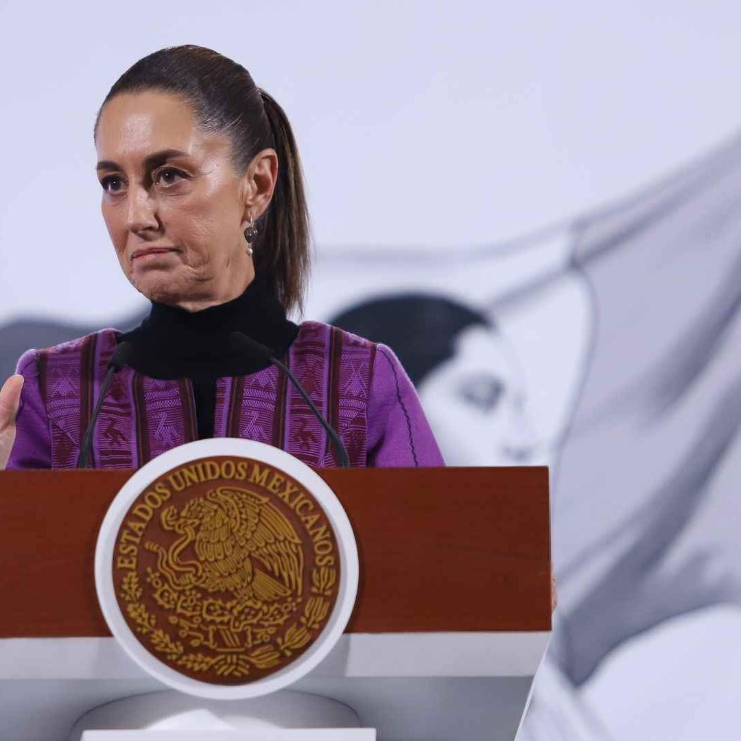 La presidenta Claudia Sheinbaum durante conferencia mañanera