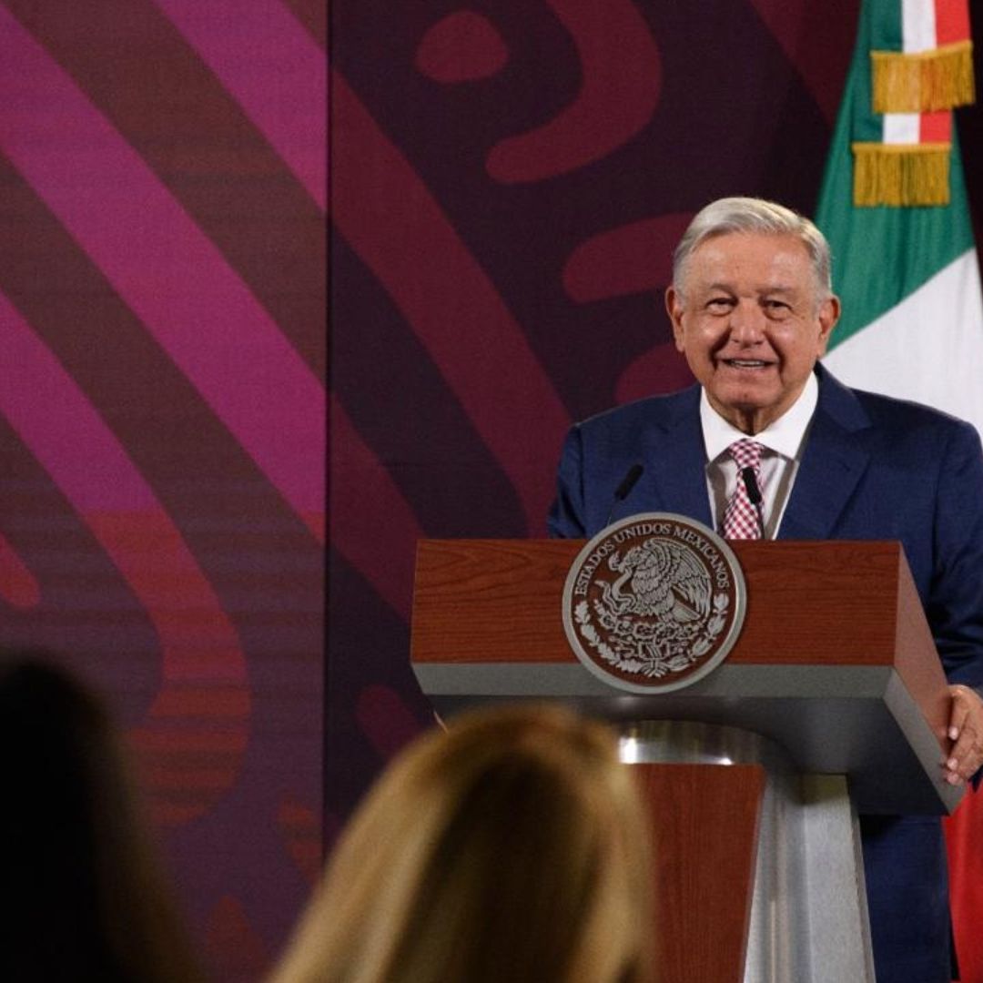 El presidente López Obrador en conferencia mañanera