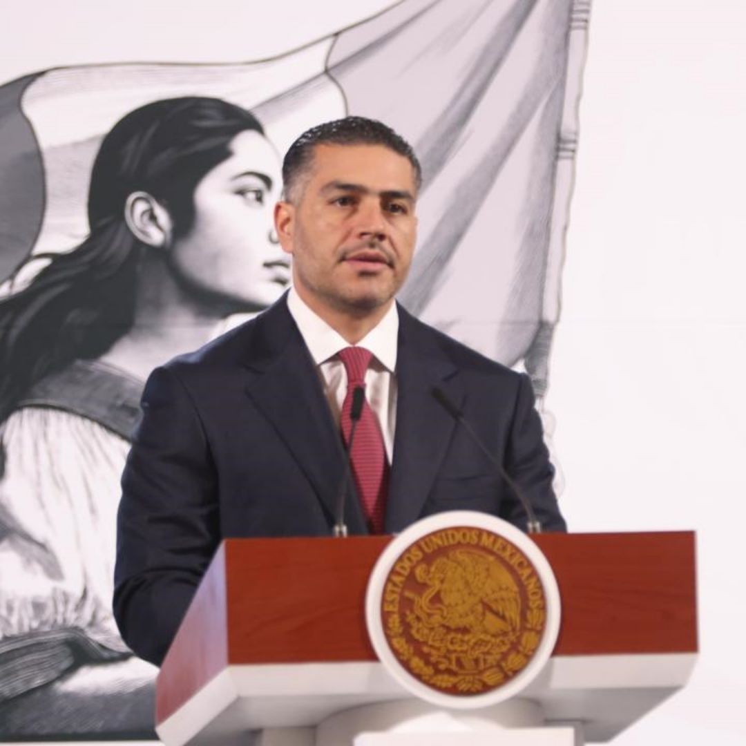 Omar García Harfuch, titular de la SSPC, en la conferencia mañanera
