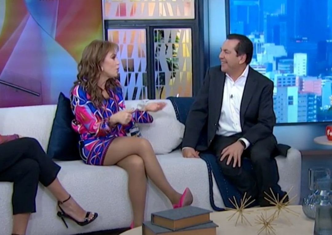 Laura Flores y Eduardo Salazar durante entrevista para Despierta