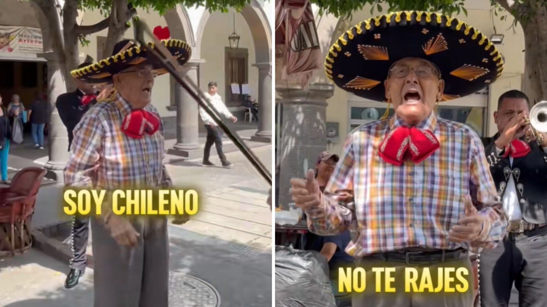 Abuelito chileno cumple sueño al cantar con mariachi mexicano