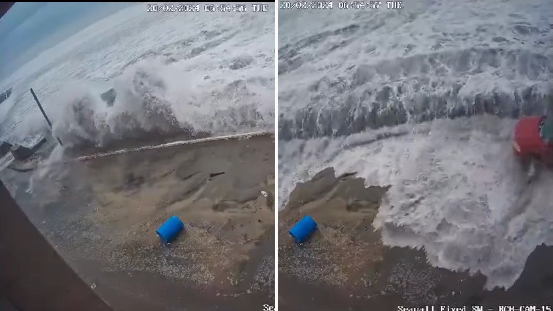 Olas Salen del Mar en Rosarito, Baja California | VIDEO