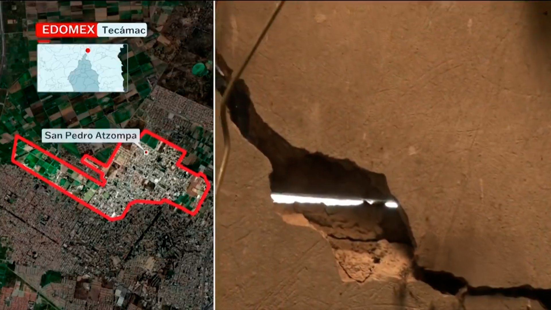 Hundimientos y grietas afectan viviendas en San Pedro Atzompa, Tecámac