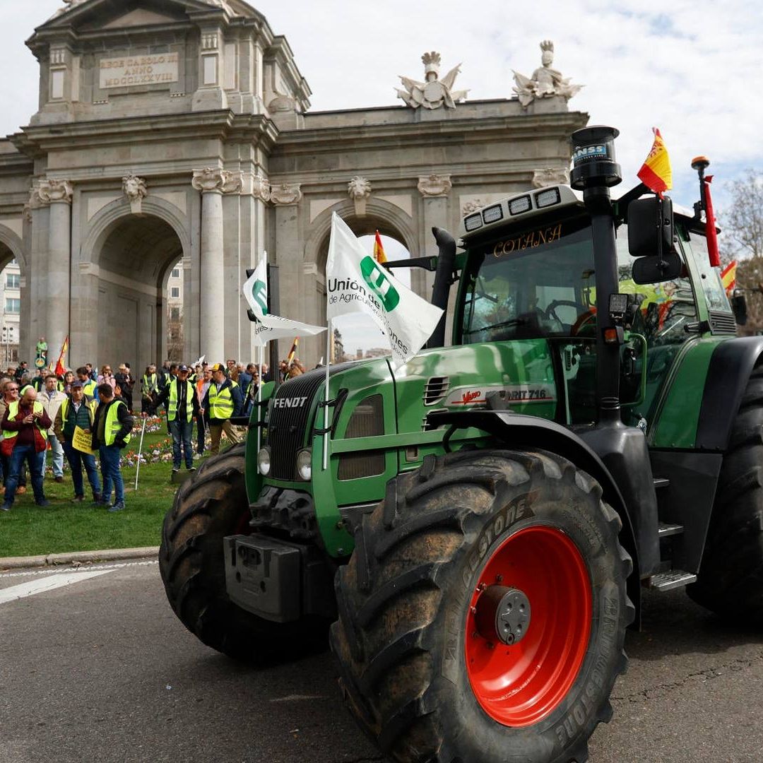 Protesta de tractores en Madrid, España