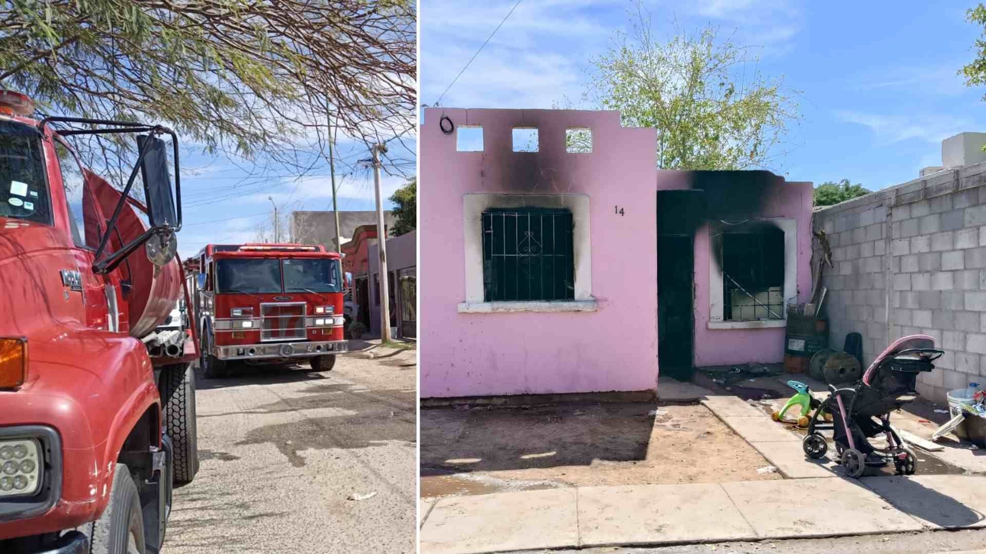 Incendio Hoy en Hermosillo, Sonora; Bomberos Acuden al Fraccionamiento Villa Mercedes