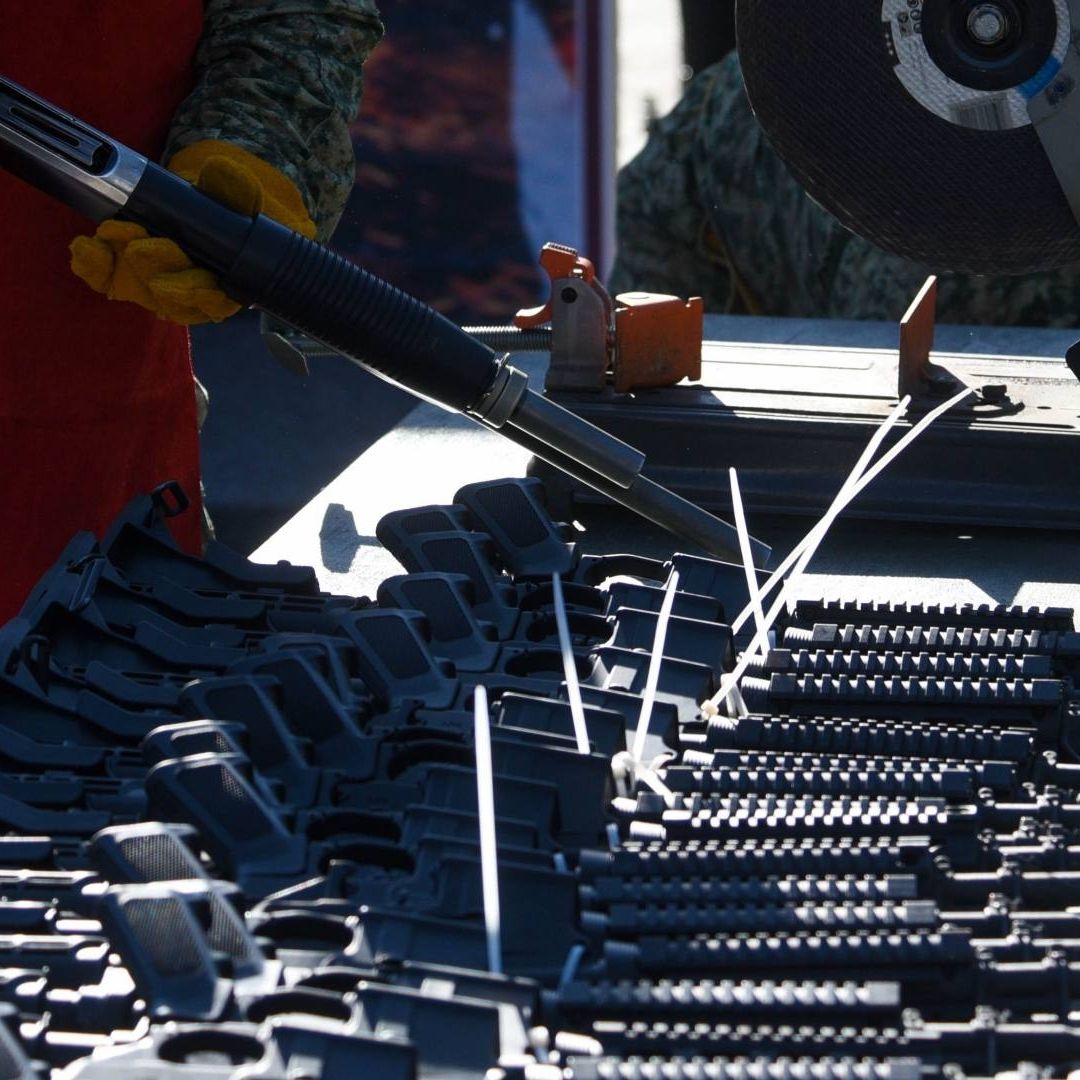 Destrucción de armas de fuego aseguradas por el Ejército