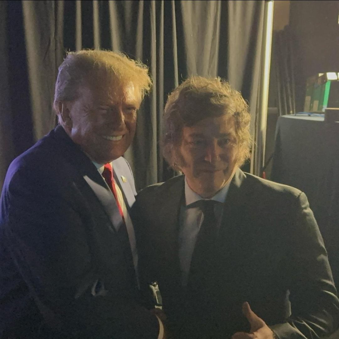 Trump y Milei se saludan en Maryland