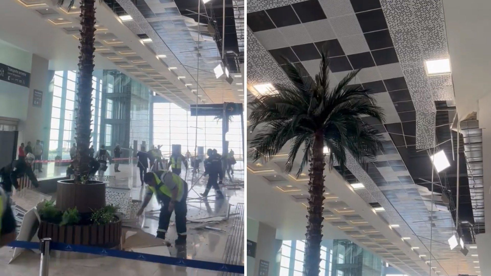 Se Cae Parte del Techo del Aeropuerto AIFA; Así Colapsaron Plafones | Video