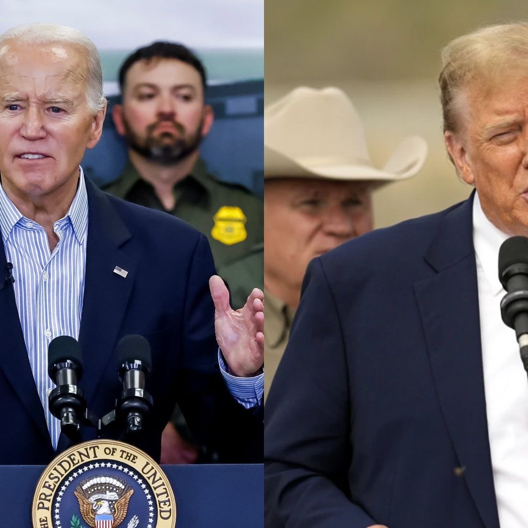 Joe Biden y Donald Trump tras acudir el mismo día a la frontera sur con México