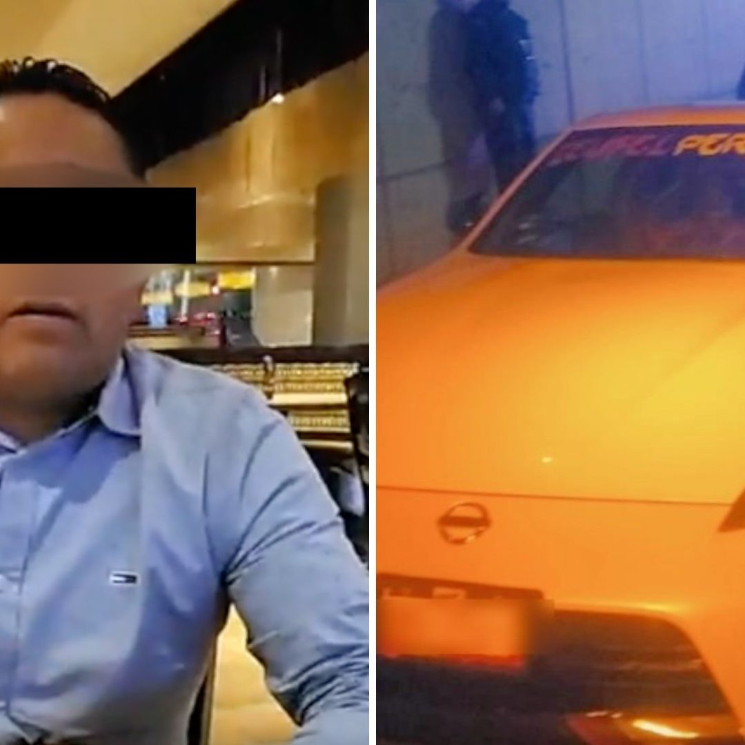 El carro deportivo fue abandonado en la escena del crimen.