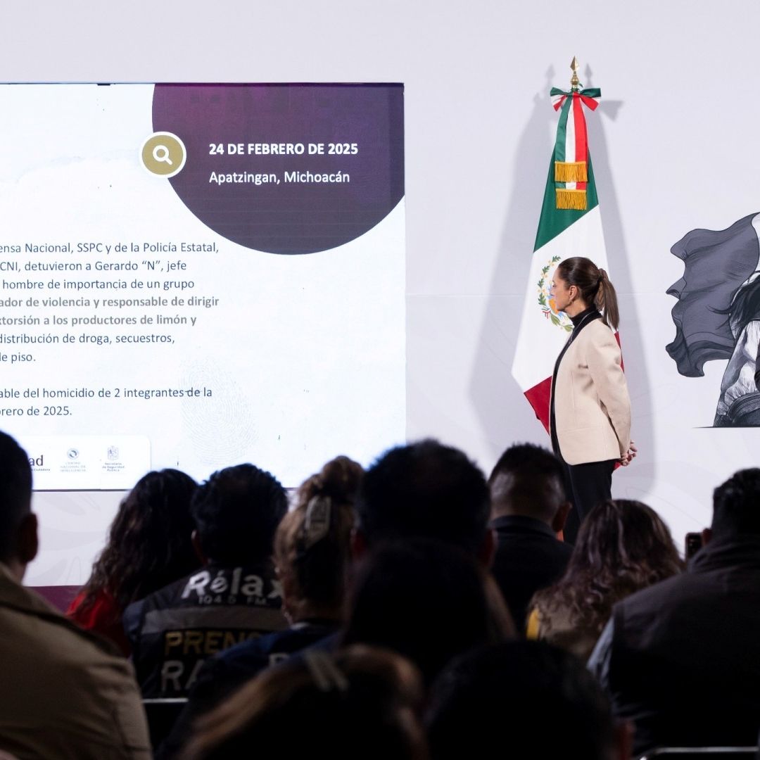 Omar García Harfuch, titular de la SSPC, en la conferencia mañanera